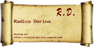 Radics Dorina névjegykártya