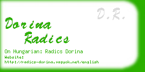 dorina radics business card